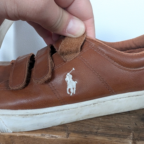 Polo Ralph Lauren Kids Elmwood EZ Brown Sneakers ~ Size 3 - Picture 5 of 11